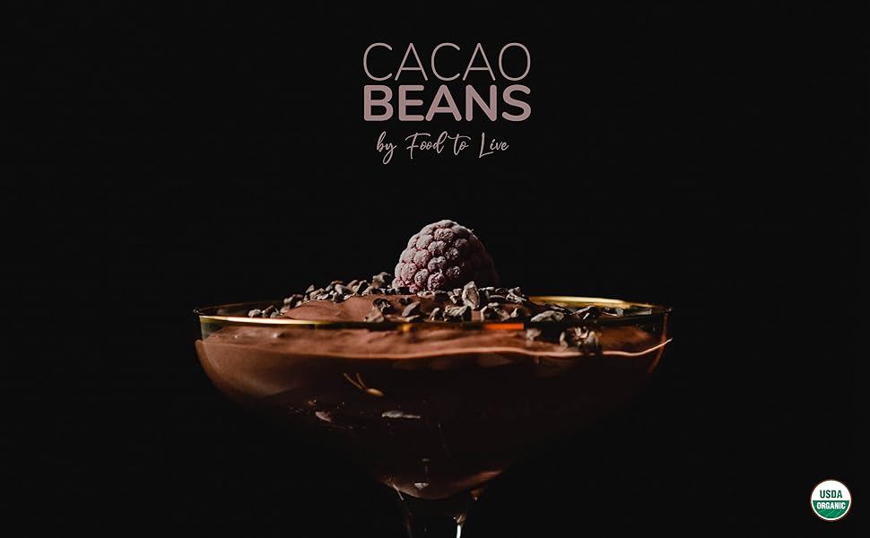 Food to Live Organic Cacao Beans, 1 Pound NonGMO, Keto