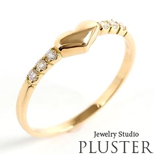 Amazon | PLUSTER ピンキーリング K18 ダイヤモンド 小指 ハート