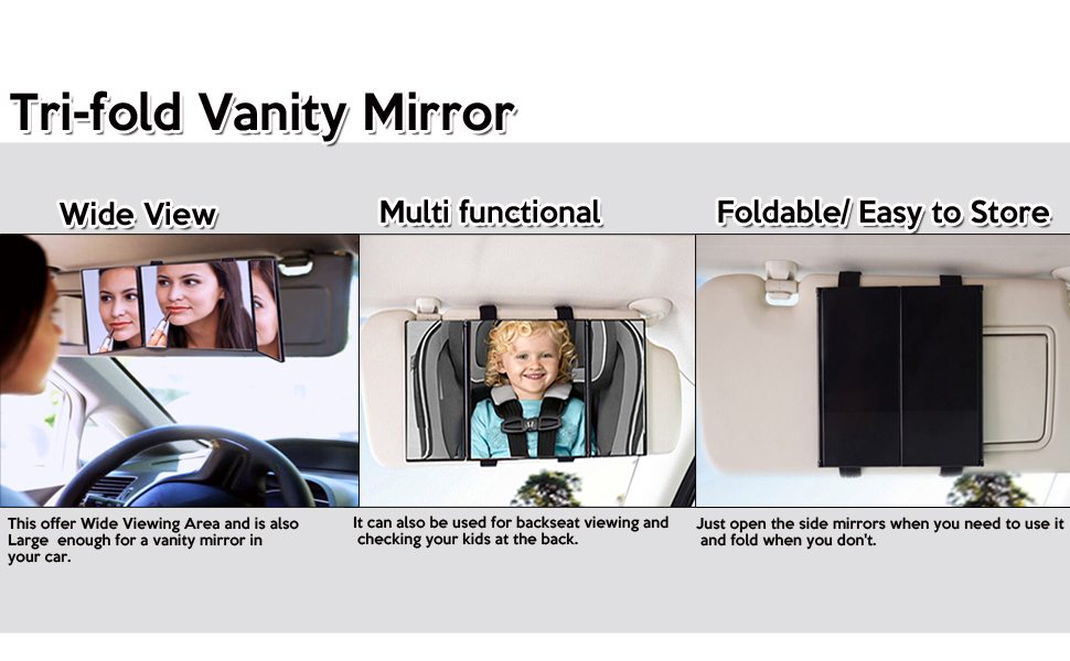 Car Folding Visor Vanity MirrorZone Tech Makeup Travel