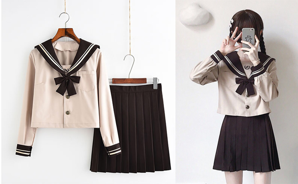 Amazon セーラー服 Ouye 女子制服 学生服 セーラー服 コスプレ 女子高生 Jk スカート 上下セット 学生 制服 可愛い コスチューム 3点セットコスプレ 学園祭 文化祭 仮装 本格制服 コスプレ 仮装 通販