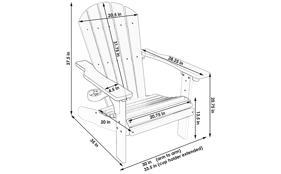 Amazon Com Sunnydaze All Weather Adirondack Patio Chair With Two Tone Faux Wood Design Gray White