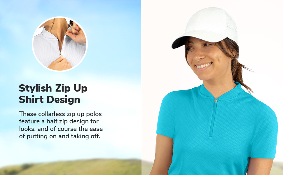 Features a clean half way zip for style and easy on off action.