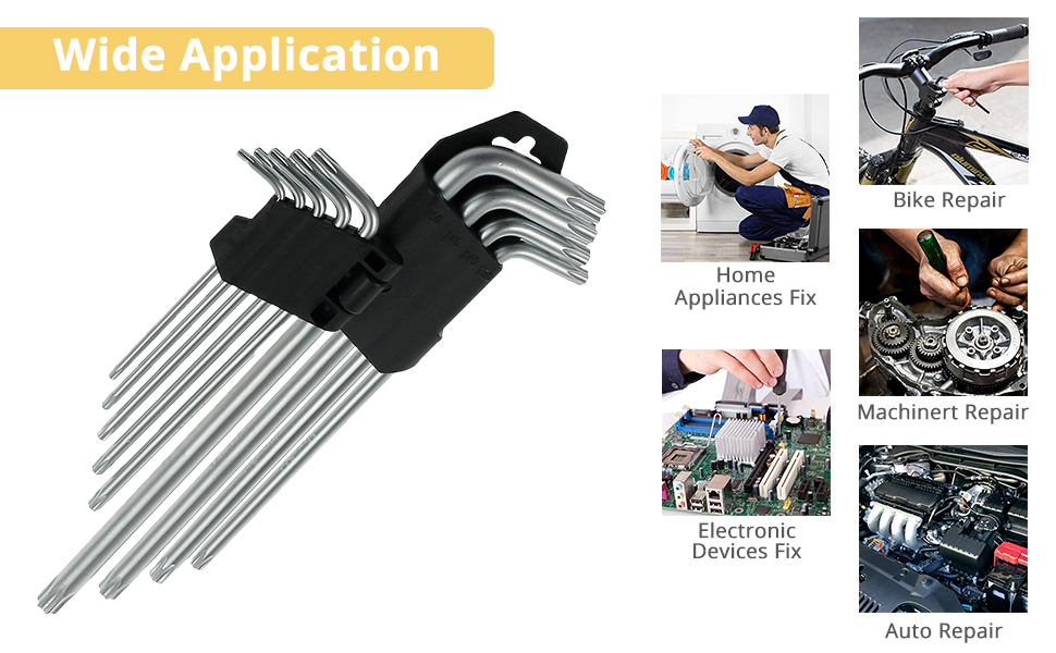 Hex Key Set, AMTOVL 9CS Metric Star Key Set Hex Key Allen Wrench Set