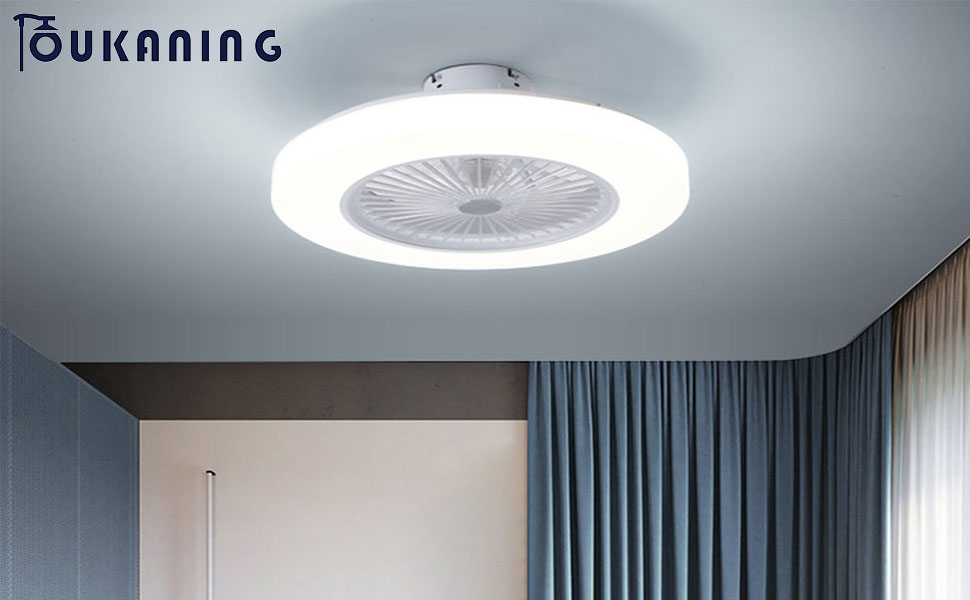 OUKANING Deckenventilator mit Beleuchtung 3-Stufiger Lüfter
