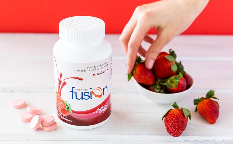 Bariatric Fusion Strawberry Complete Chewable Bariatric Multivitamin with Iron for