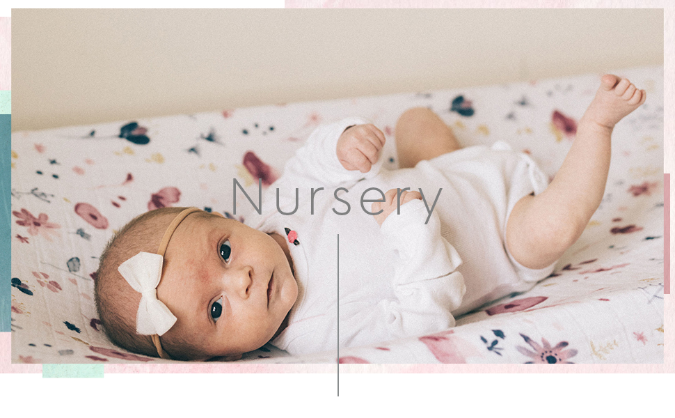 Little Unicorn Percale Crib Skirt 52” x 28” x 12” 100