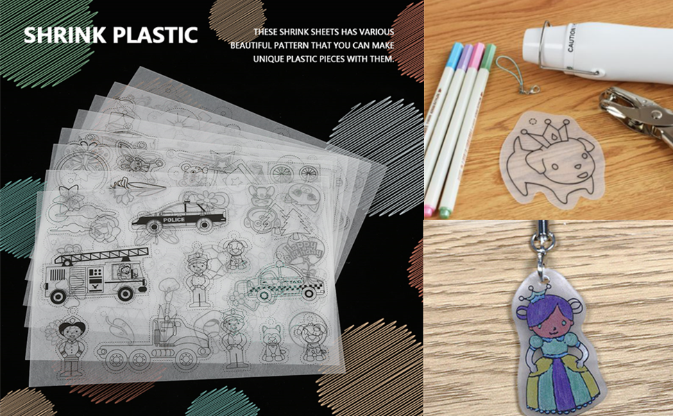 Walfront Plastic Heat Shrink Sheet Shrinkable DIY Hand Made Craft Tool