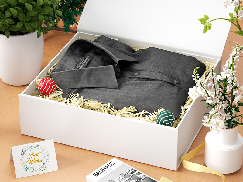 Amazon.com: PSHVYM Gift Boxes with Lids, 11.5x7.8x3 In White