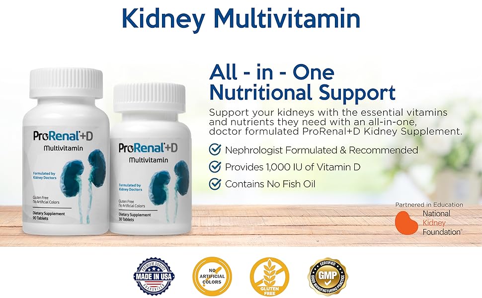 Nephroceuticals ProRenal+D Kidney Multivitamins 30Day