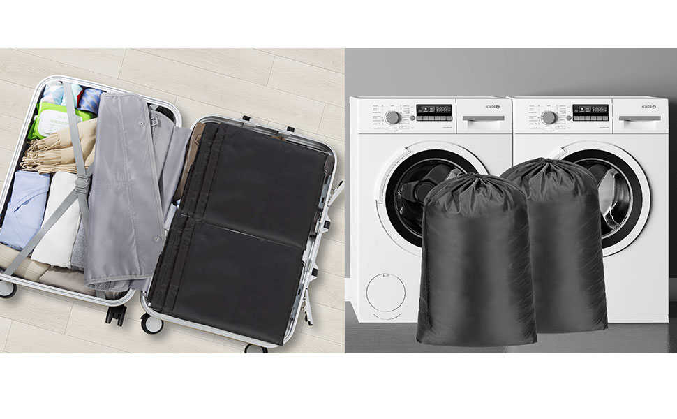 Wanapure 2 Pack Laundry Bags, Extra Large Nylon Travel