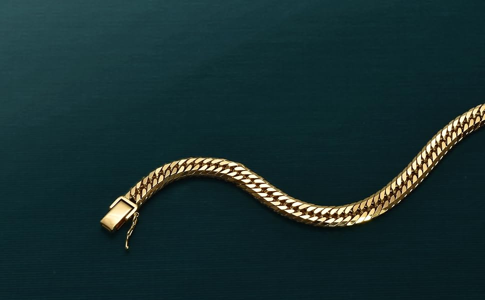 Amazon.co.jp: Speranza K18 18K Gold Kihei Bracelet, 8 Sided