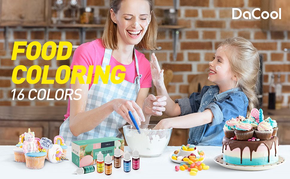 Food Coloring Cake Decorating 16 Colors DaCool Food Dye