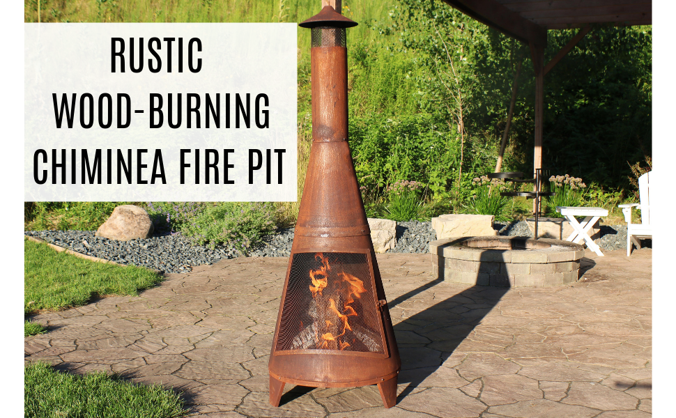 Sunnydaze Rustic Chiminea Outdoor WoodBurning Fire Pit Large 70