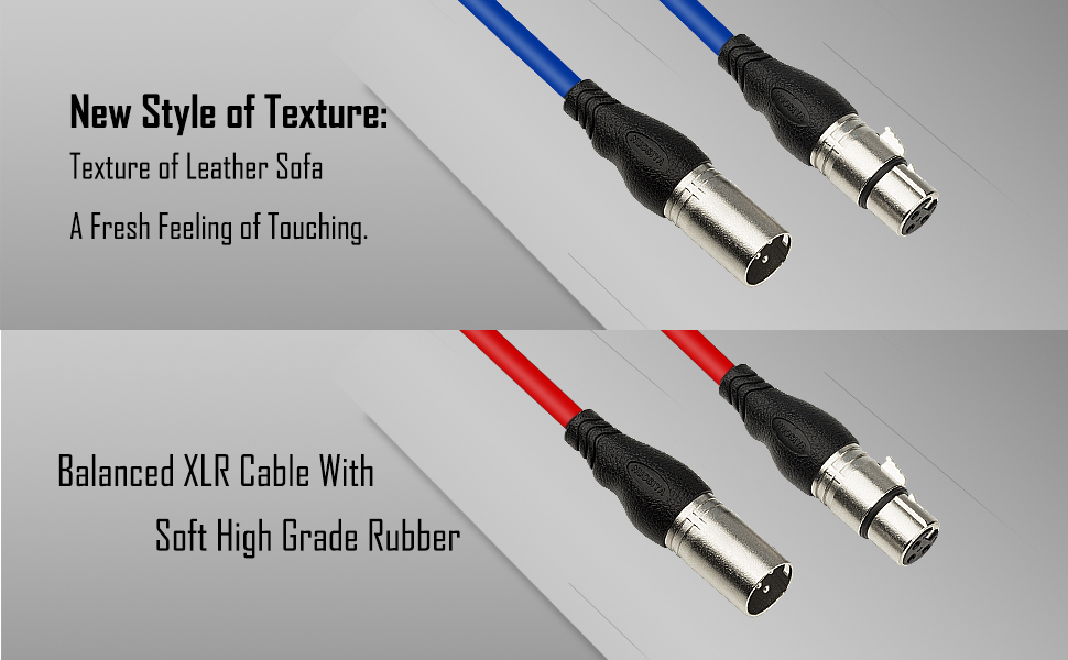 NUOSIYA XLR Cable 3m 6 Colors Balanced XLR Microphone Cable 3 pin XLR