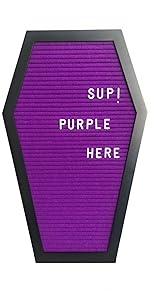 purple coffin letter board gothic spooky decor halloween ghoul witch skeleton bat decorations