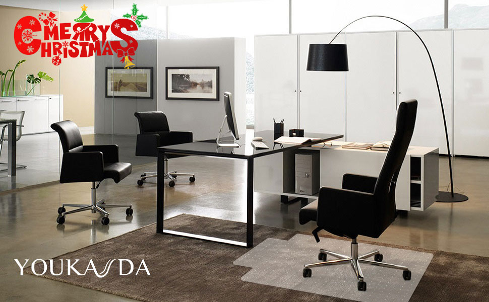 YOUKADA Office Chair Mat for Carpet, CarpetProtector, Transparent