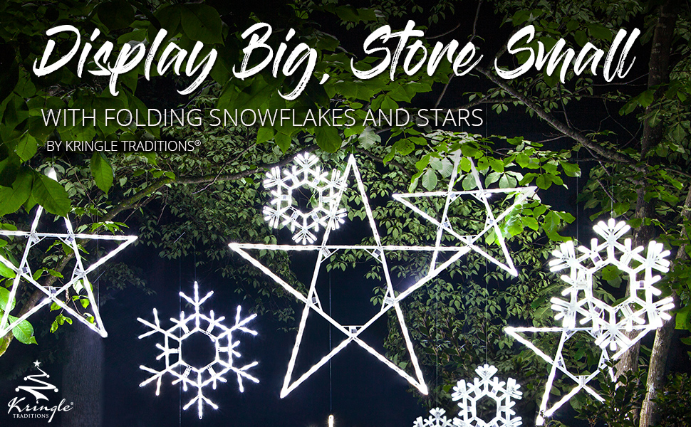 Kringle Traditions 36 Folding Warm White Snowflake