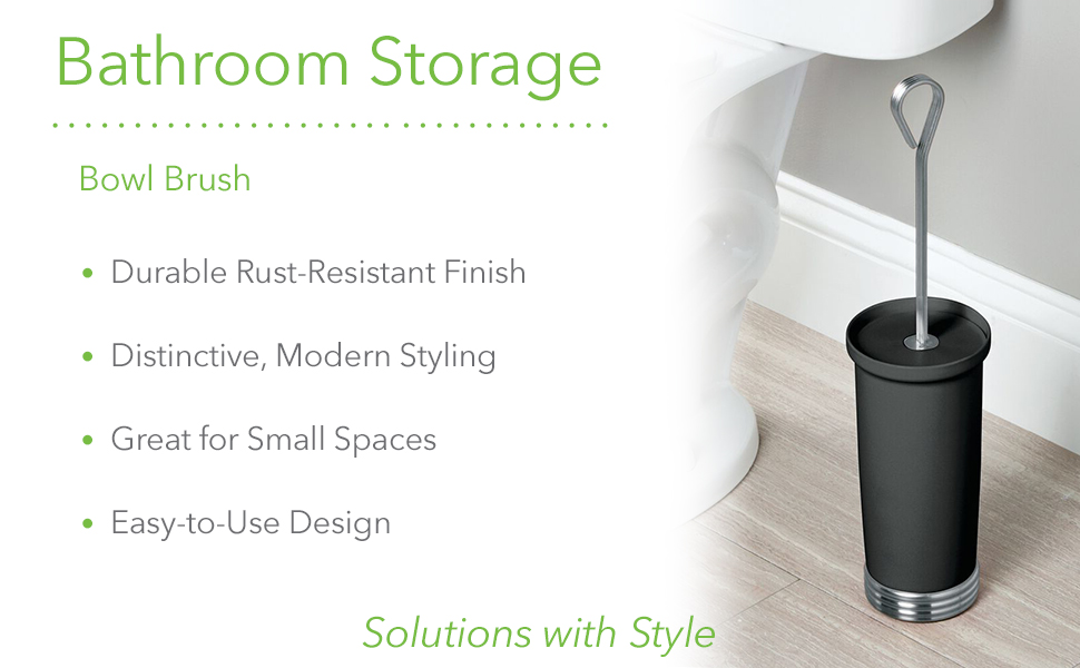 Bathroom Storage Plastic Bowl Brush Rustproof Modern Compact Free-standing Design