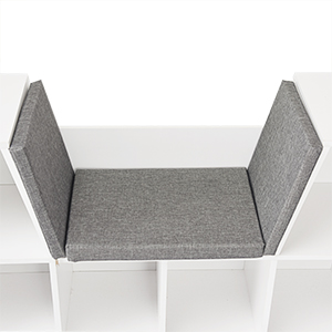 COSTWAY 6-Cube Kids Bookcase, Wooden Display Shelving Unit Organizer With Cushioned Reading Nook, Multi-Functional Storage Shelf Cabinet (White) 17 s