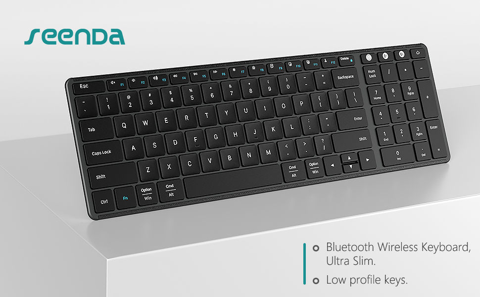 seenda Bluetooth Wireless Keyboard for Windows/Mac, Rechargeable Slim