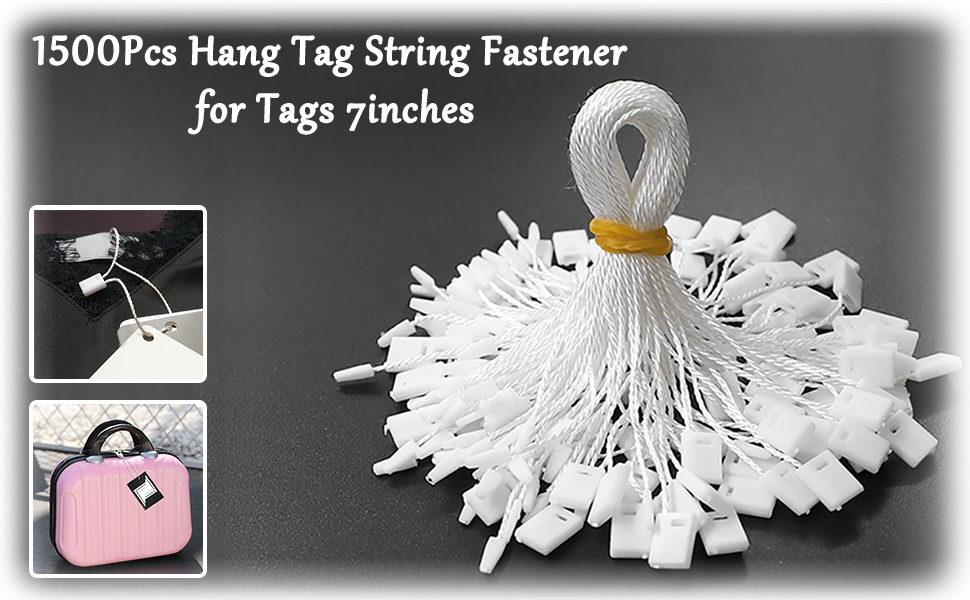 1500Pcs Hang Tag String Fastener for Tags 7inches,White