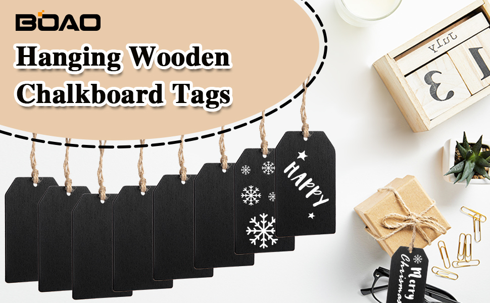 32 Pieces 2"x3.1" Mini Chalkboard Signs Bulk Wood