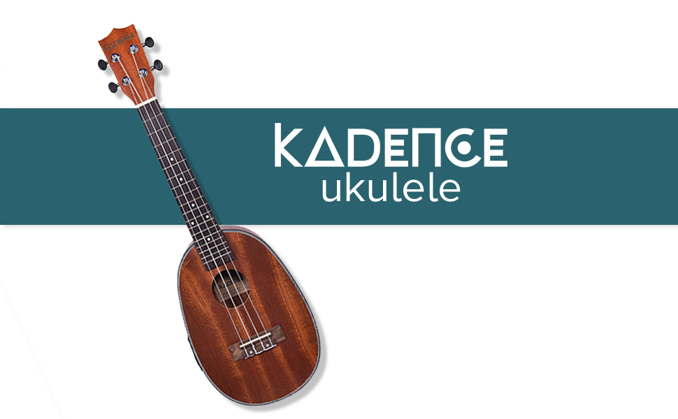 Kadence Ukulele Concert Size 24” Sapele Wood Ukelele, Pineapple/Oval
