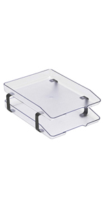 acrimet traditional letter tray 2 tier front load clear crystal color