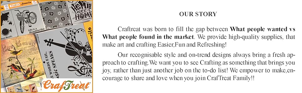 Craftreat Brand story - Pattern Stencils for Painting with Stencil Tile Pattern Art