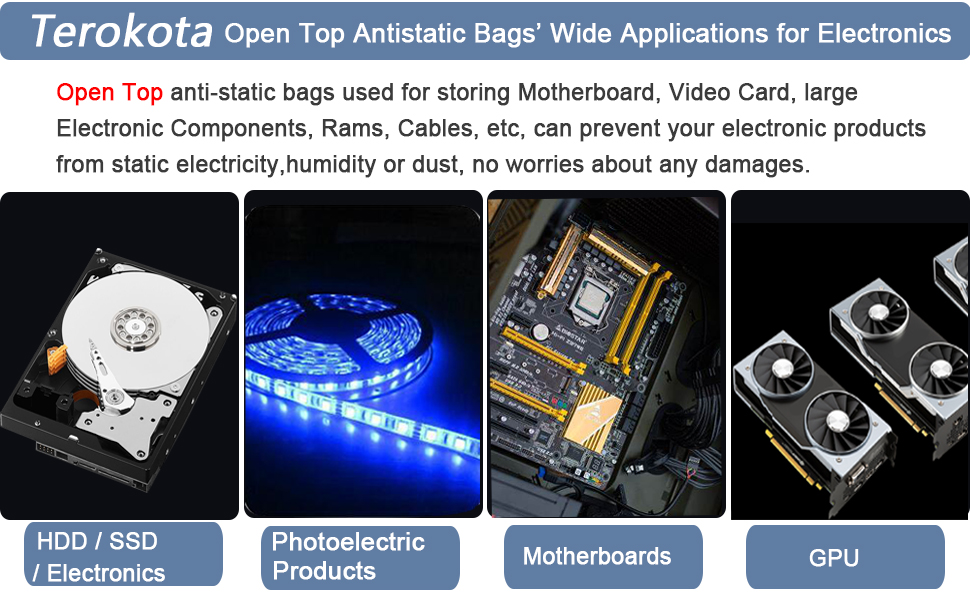 20Pcs Open Top Anti Static Bags,15.75x19.69in Extra Large