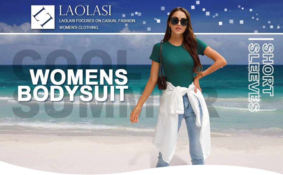 LAOLASI Women's Crew Neck Round Neck Long Sleeve Slim Fit Casual Basic Extender Bodysuit