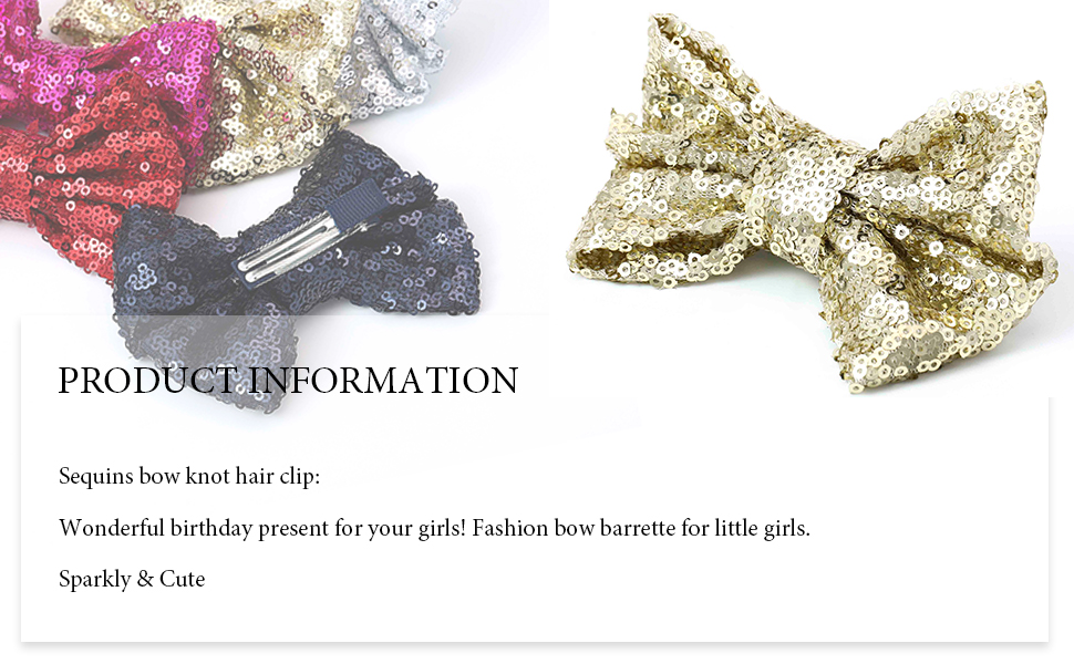 Unicra Large Hair Bow Clip Barrette Hair Pins Hair Accessories for Toddler Young Girl Gold 