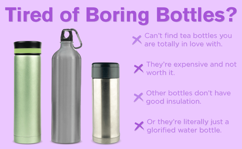 Hey Girl Tea Infuser Bottle 450ml Insulated Stainless