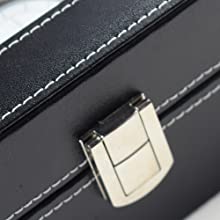 New Year Sale Styleys Watch Box Organizer Watch Case Watch Storage Box Organizer 10 Slots (W05, Black) - Faux Leather 18 Watch Display Box