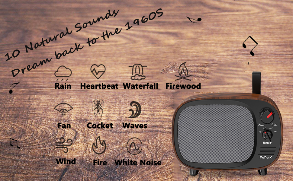 FaRuiX White Noise Machine, Sleep Sound Machine with 10 Soothing Sounds Timer Memory