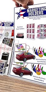 Marketing Holders Multi Pocket Brochure & Business Card Tri-Fold Holder Counter Top