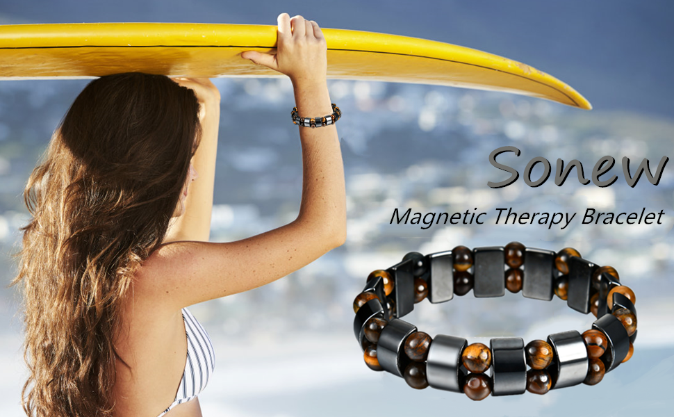 Zwarte Magnetische Therapie Armband Van Steen - Voor Gewichtsverlies En Gezondheid - Voor Mannen En Vrouwen