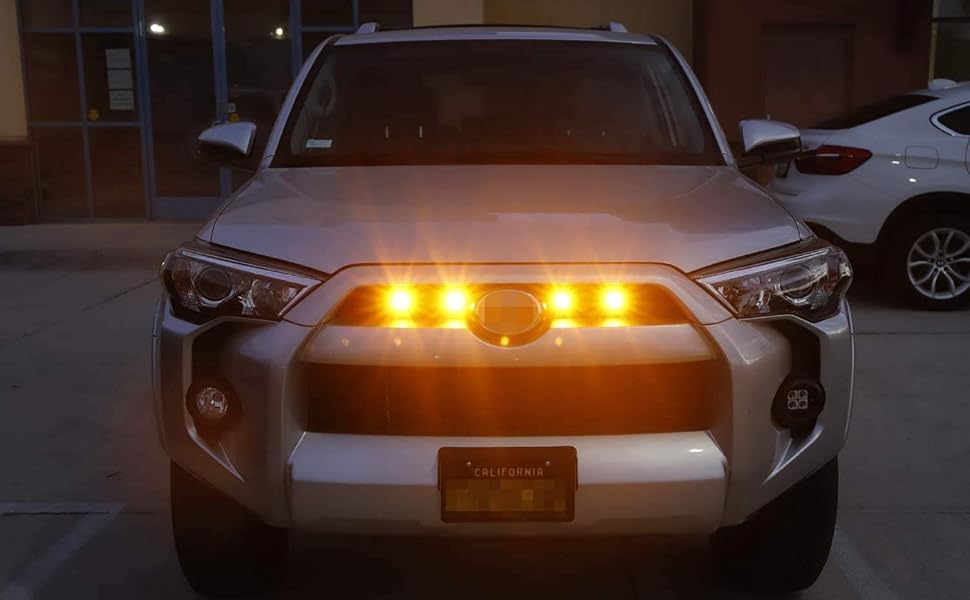 Car & Truck Exterior Mouldings & Trim 4pcs Front Grille LED Light