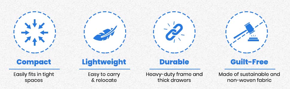 Kids dressers that are compact lightweight durable resistant cute non-woven fabric heavy-duty frame