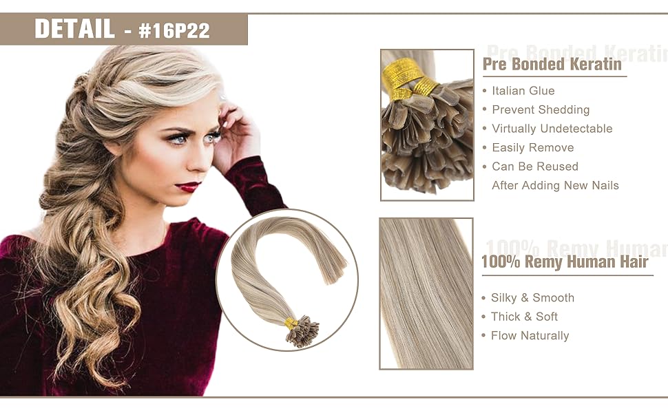 Amazon Com Sunny Keratin Pre Bonded Human Hair Extensions Utip