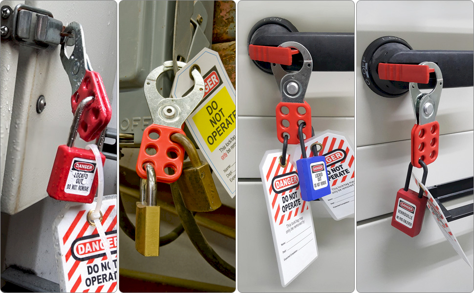 QWORK Lock Out Tag Out Hasp, 24 Pack TamperProof Stainless Steel