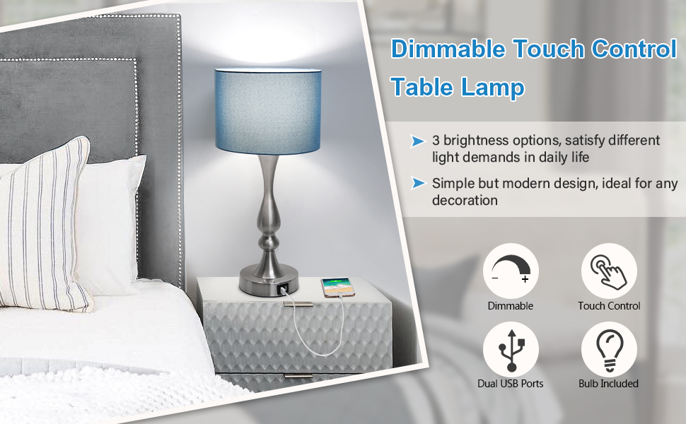 Bedside touch lamp