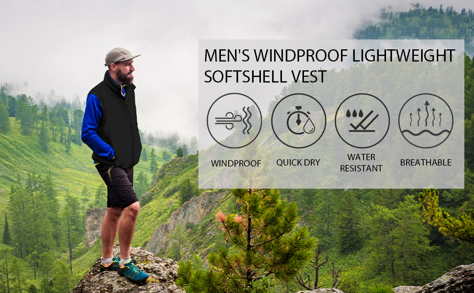 Men's Lightweight Windproof Softshell Vest