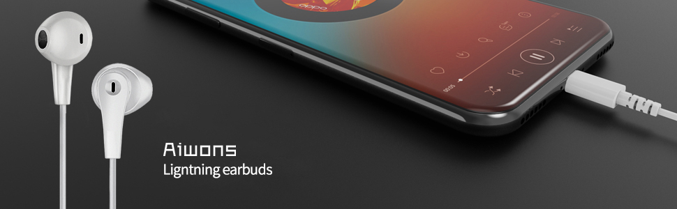 Lightning Earbuds for iPhone MFi Certified, AIWONS Earbuds Headphone