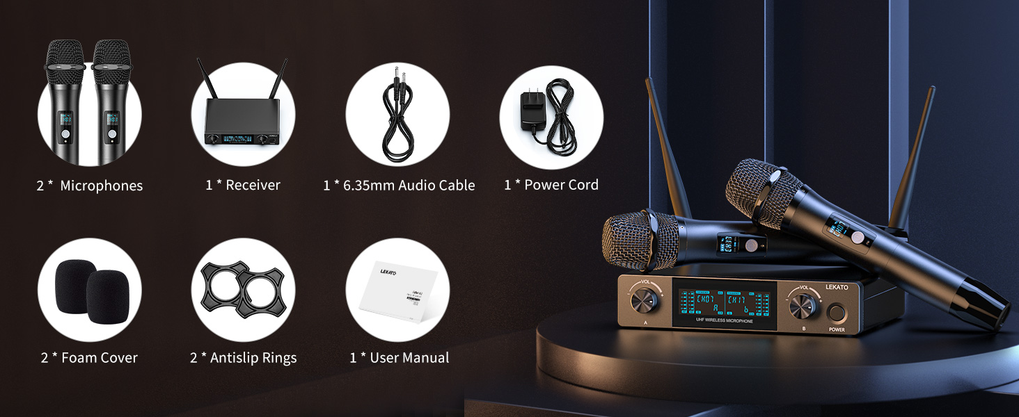 LEKATO ワイヤレスマイクシステム BKW-12 Amazon.com: LEKATO Wireless Microphone Professional Wireless
