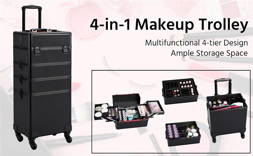 4 in 1 rolling train case