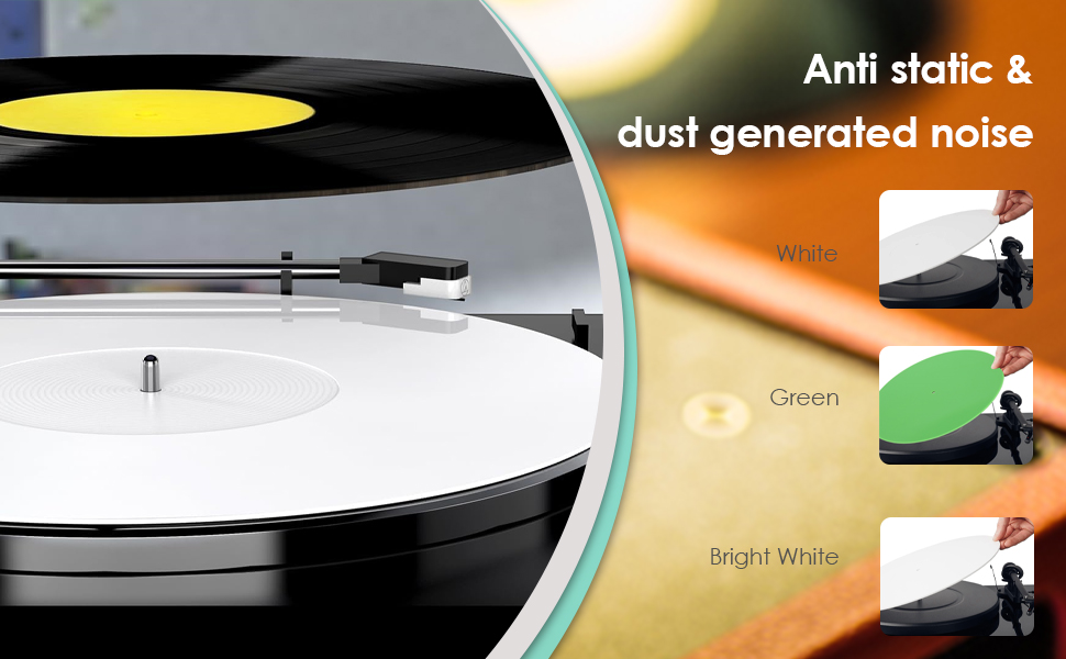 Bespoke Fluorescent Green Acrylic Record Player Platter Slipmat Lucite Round Polished Turntable Vinyl Slip Mats