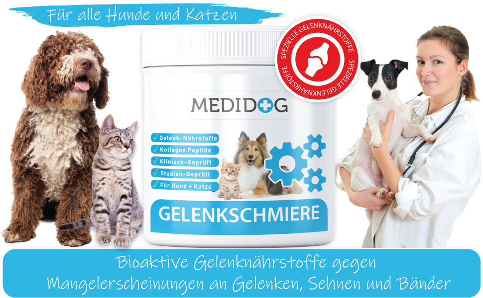 Medidog Gelenkschmiere Premium Gelenkpulver für Hunde und Katzen