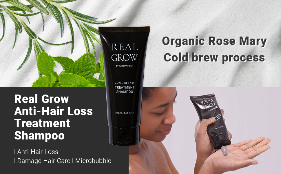 Organic rosemary cold brew process anti hair loss treatment shampoo damaged hair thinning