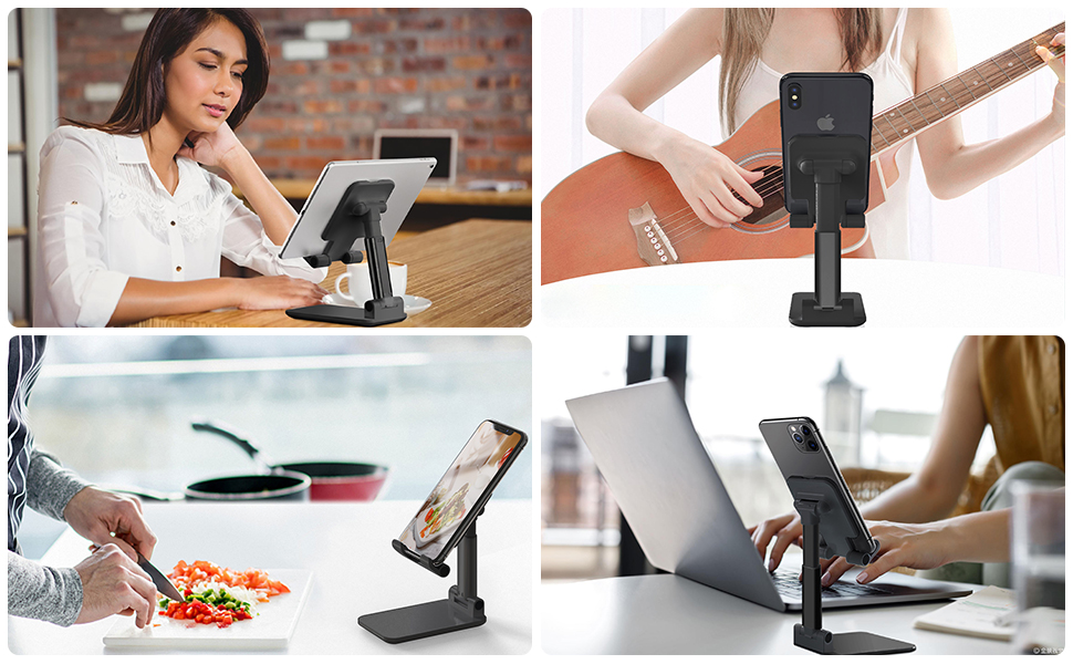 Adjustable Desktop Phone Holder Cradle Dock Compatible with Phone 11 Pro Xs Xs Max Xr X 8, iPad mini
